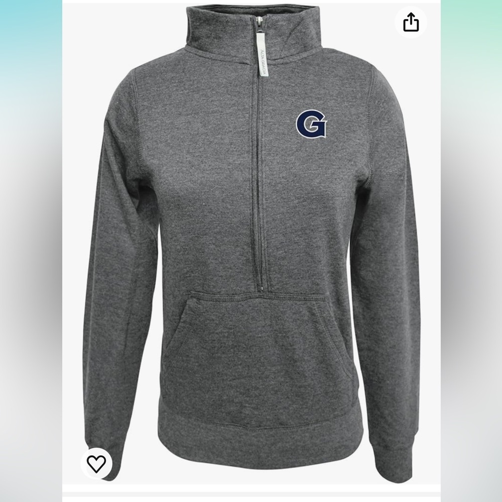 Georgetown Hoya  Alta Gracias 1/2 Zip Gray Sweatshirt
